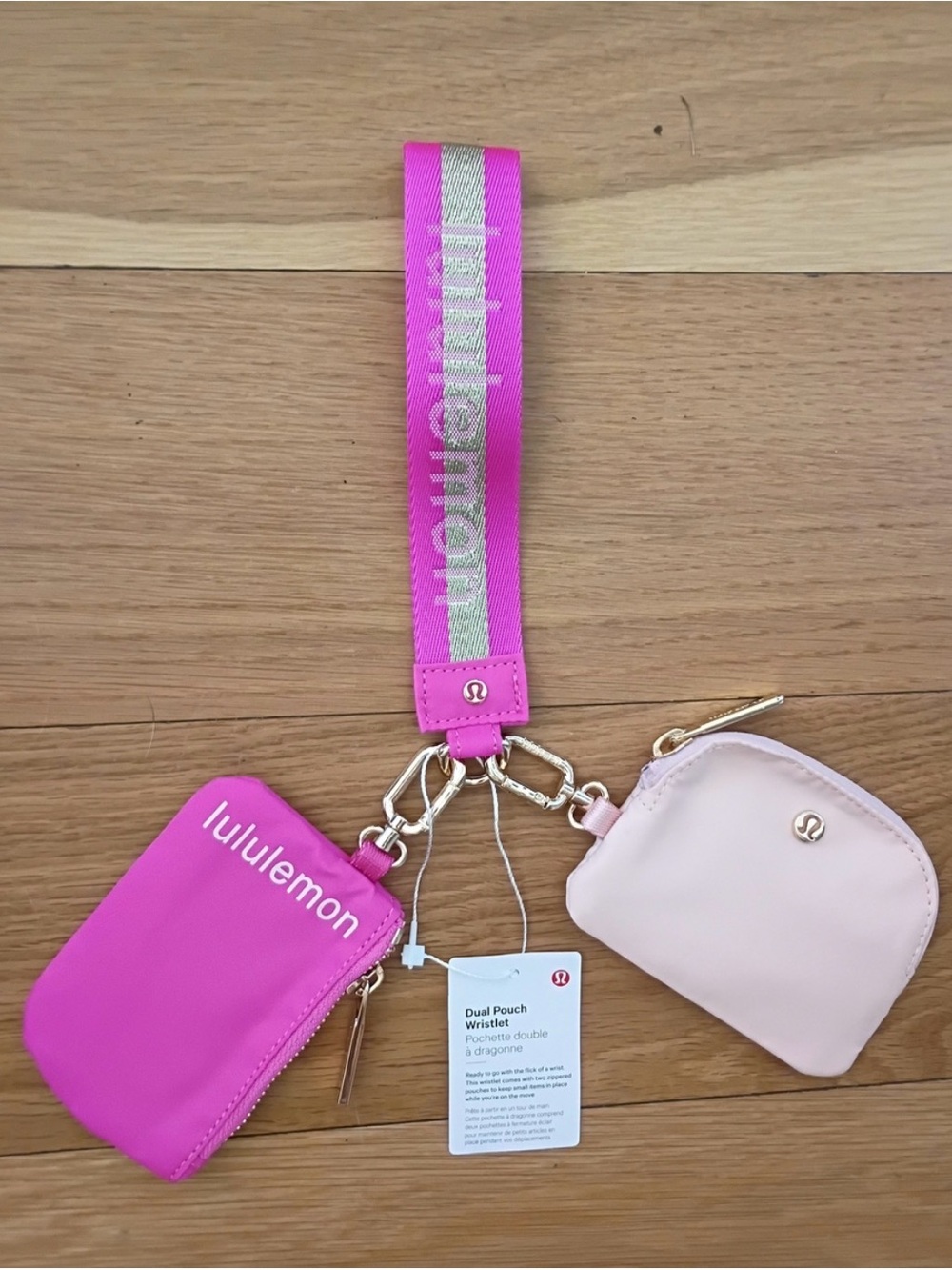 lululemon Dual Pouch Wristlet - Pink & Light Pink